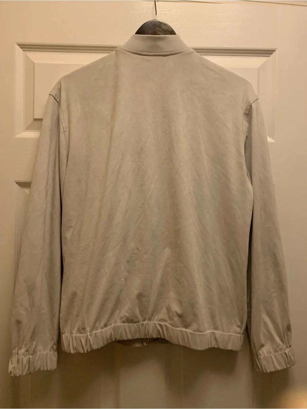 Zara Men’s Light Gray Bomber Jacket with Front Zip Size Small NWOT